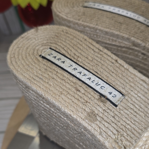 Zara Cream Wedge Espadrilles with Chunky Sole - Picture 5 of 10